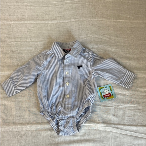 Wrangler Classic Blue Striped Baby Bodysuit - Picture 1 of 7